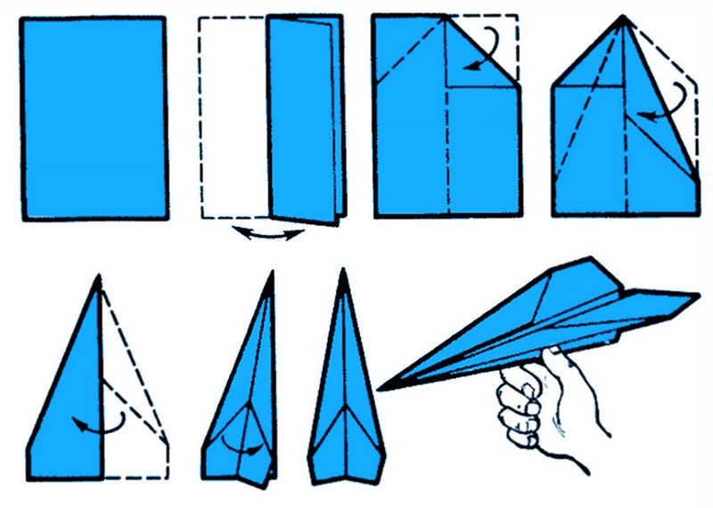 Простая схема самолета из бумаги