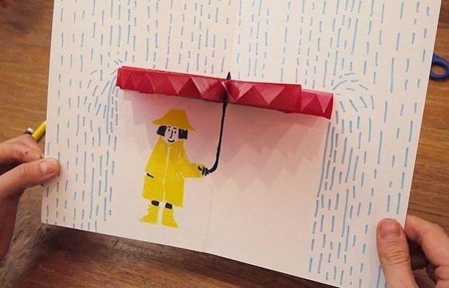 поделка зонтик из цветной бумаги