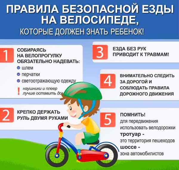 научить ребенка на велосипеде правила безопасности