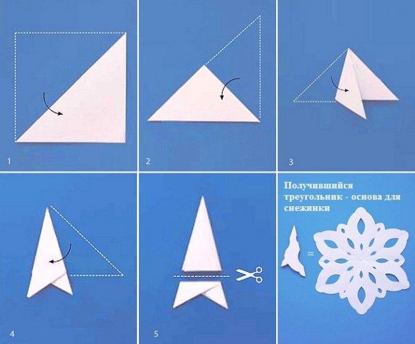 как сделать снежинку из бумаги