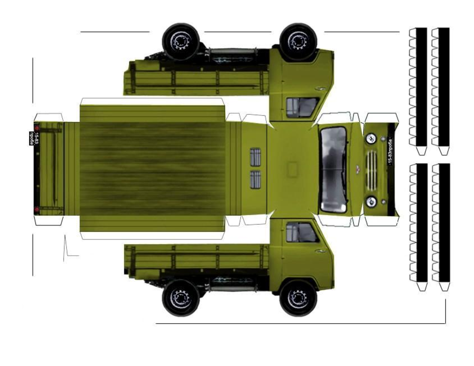 Машины из бумаги УАЗ 39094 развертка