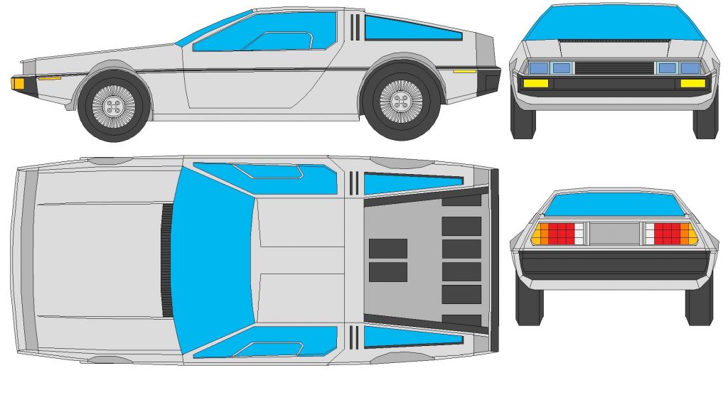 Delorean Car Paper