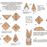 Зайка оригами подставка