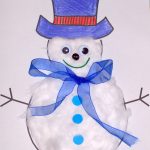 Рисованная аппликация из ваты