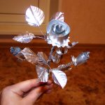 Поделка- роза из фольги