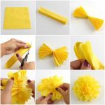 Жёлтые цветы из бумаги
