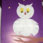 Аппликация сова из ватных дисков