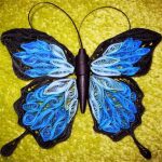 Бабочка из сине - чёрной бумаги