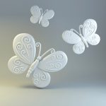 Бабочки из глины