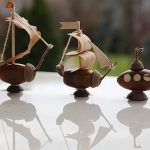 Морские корабли из жёлудей