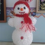 Снеговик из ватных палочек в школу своими руками