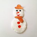 Снеговик из ватных дисков на новый год