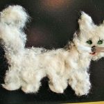 Аппликация кошка из ваты