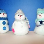 Новогодние поделки в детский садик - снеговик